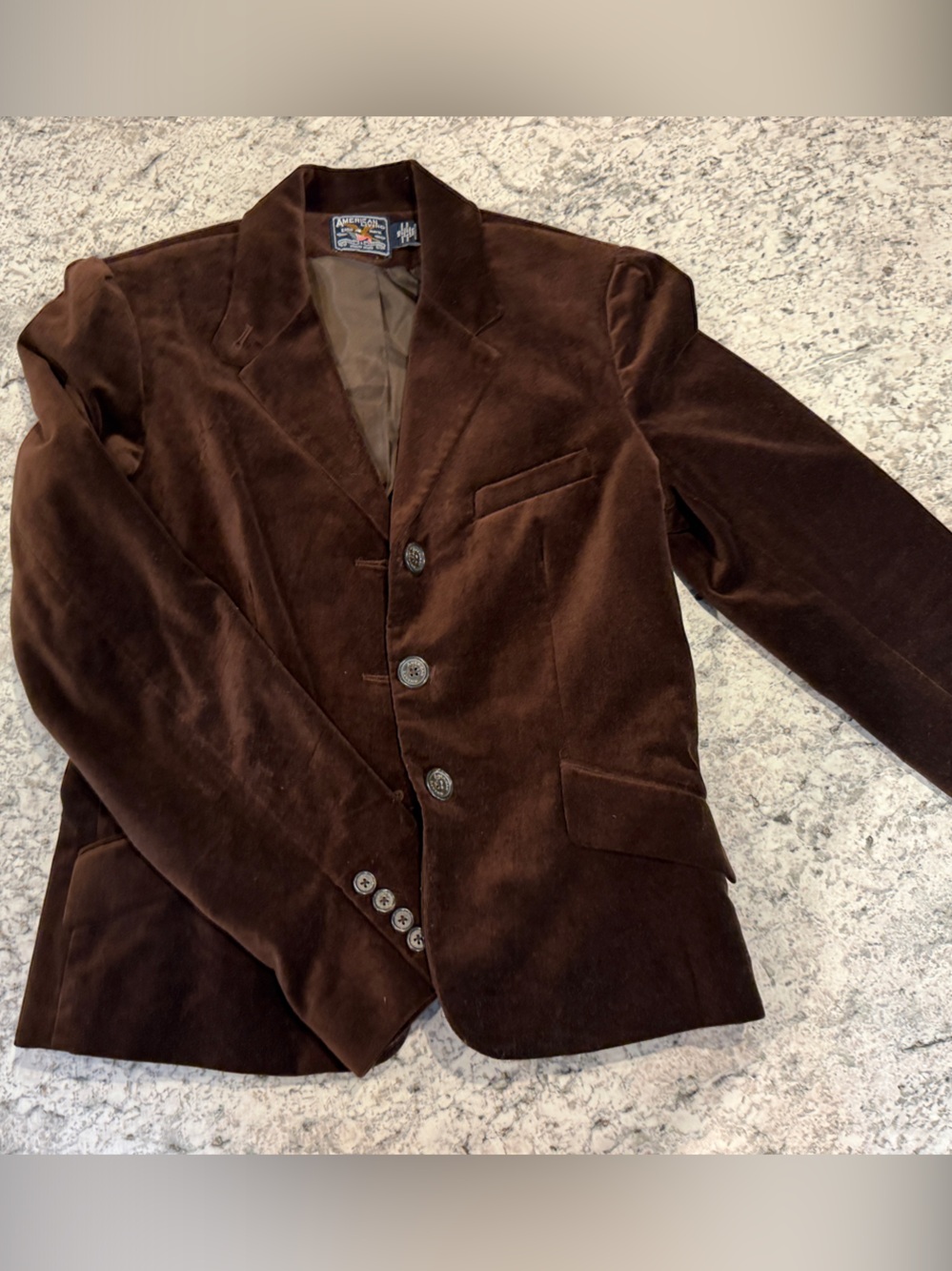 American Living Dark Brown Velvet Blazer
